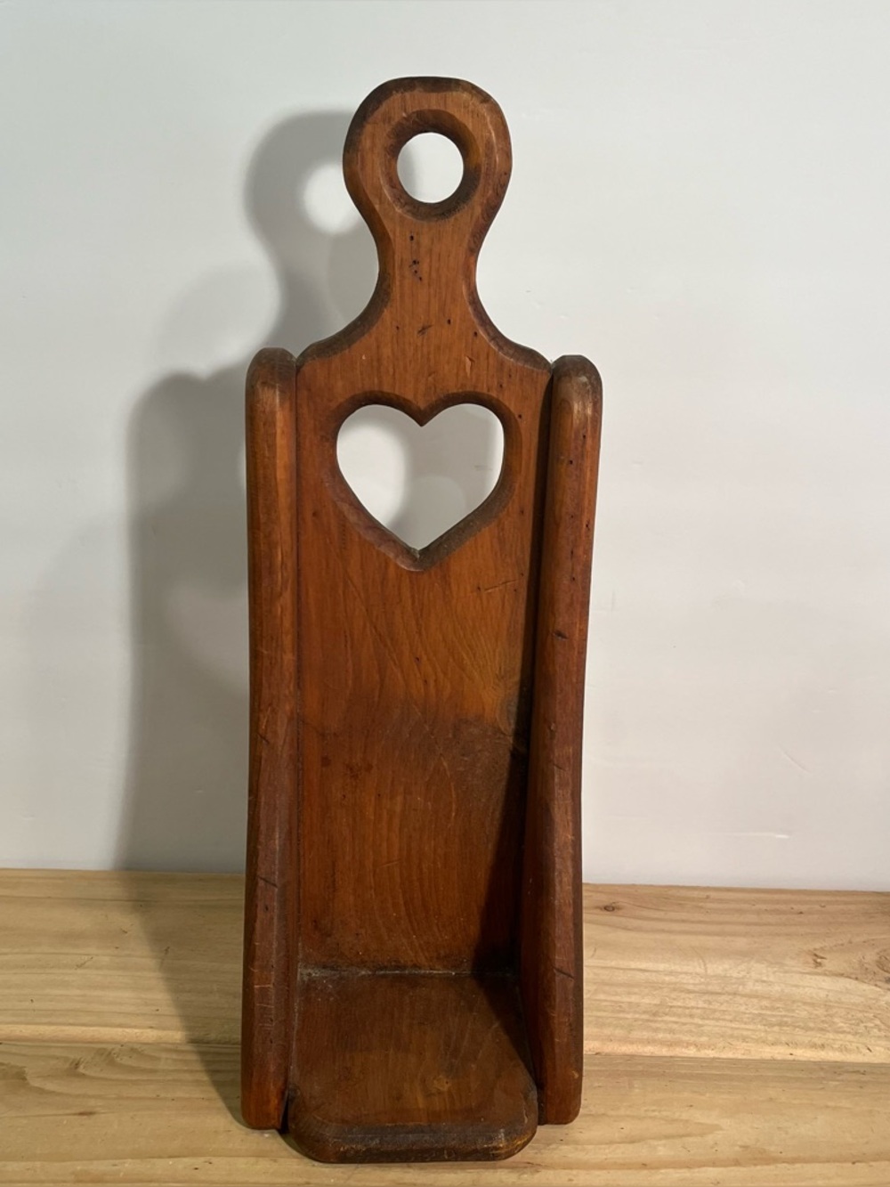 Vintage Wood Heart Cut Out Wall Shelf Cottage Core Farmhouse Candle Holder Decor